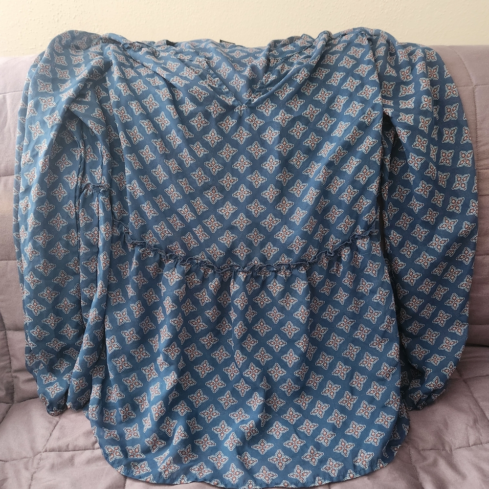 Wrangler Women's Blue Geometric Blouse